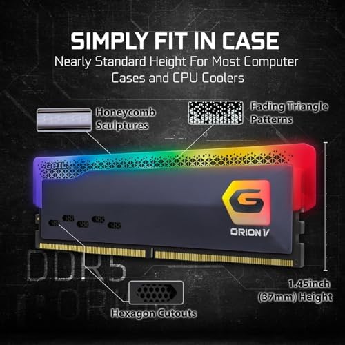 Alternative view of GEIL RAM DIMM 32GB DDR5 ORION V RGB (2X16GB) GAVSG532GB6400C42ADC 6400MHZ