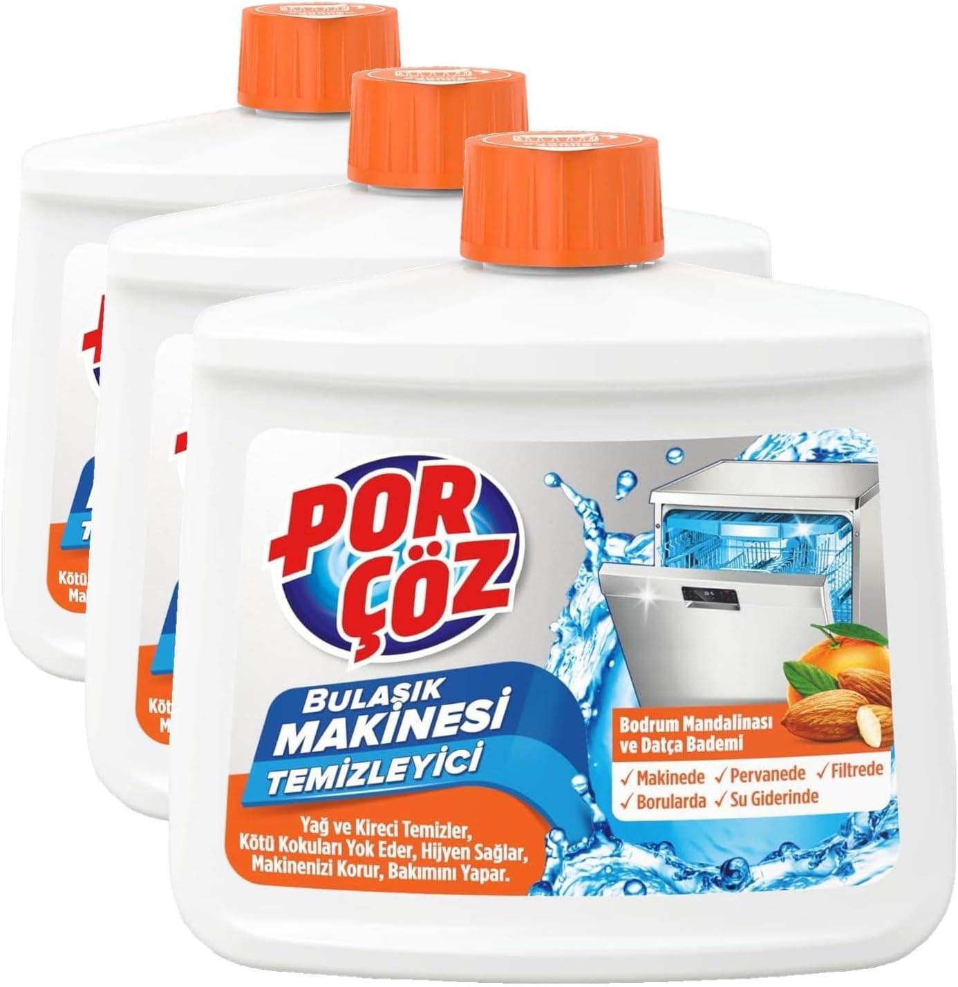 Alternative view of Bulaşık Makinesi Temizleyici (Bodrum Mandalinası - Datça Bademi) 250 ml (3 paketi)