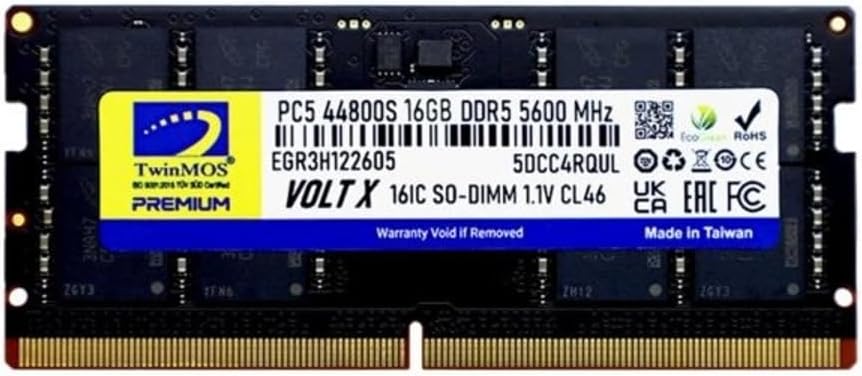 Alternative view of TwinMOS 16 GB DDR5 5600MHZ TWINMOS NB TMD516GB5600S46