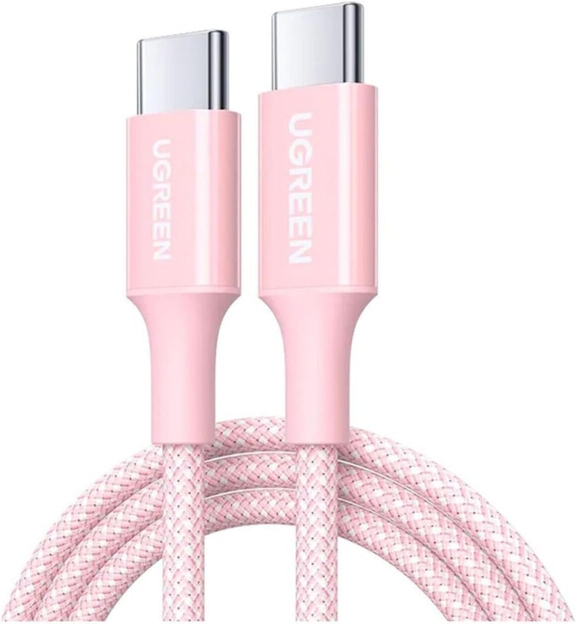 Alternative view of USB-C 100W 5A QC PD Örgülü Hızlı Şarj Kablosu, 1 Metre, Pembe, 65251