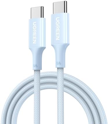 Alternative view of USB-C 100W 5A QC PD Örgülü Hızlı Şarj Kablosu, 1 Metre, Mavi, 65253