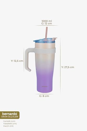 Alto Pipetli Termos Bardak Pembe 1000Ml