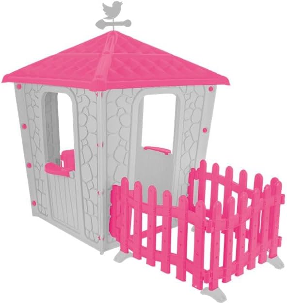 Çitli Taş Ev (Gri/Pembe) Bahçe Oyuncağı