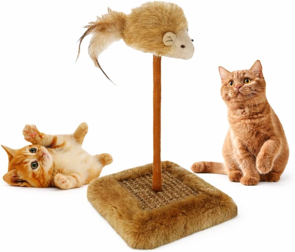 Alternative view of Sesli Oyuncaklı Kedi Tırmalama Tahtası – Fareli ve Zilli Kedi Oyuncağı, Sağlam Tırnak Törpüleme Direği, Kediler İçin Oyun Alanı, Dayanıklı Tabanlı, Ev İçi Kullanıma Uygun