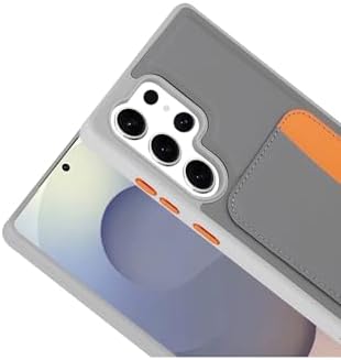 Alternative view of - Galaxy S24 Ultra ile uyumlu Kılıf Kamera Koruma Kartlıklı Cüzdanlı Renkli Tuşlu Deri Tasarımlı Silikon - Kahverengi