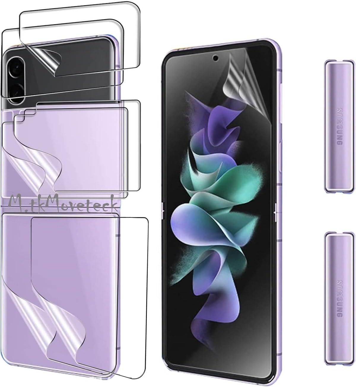 Alternative view of - Galaxy Z Flip 4 ile Uyumlu Ön Arka 2in1 Ekran Ve Kasa Koruyucu Film Clearcrystal Şeffaf Fullbody