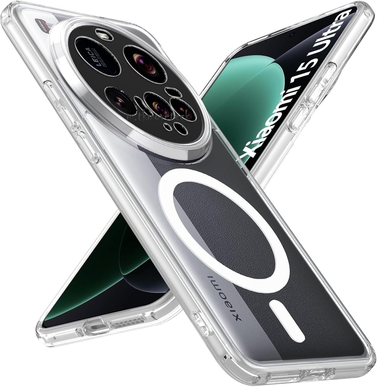 Alternative view of - 15 Ultra ile uyumlu Mi Kılıf Kamera Korumalı MagSafe ile uyumlu Şarj Özellikli Şeffaf Silikon Kapak - Şeffaf