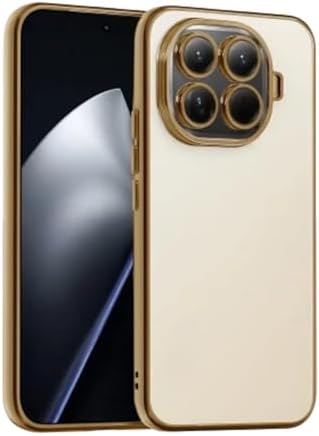 - 15T Pro ile uyumlu Mİ "15T PRO" Telefon Kılıfı Kamera Lens Korumalı Silikon Yanları Renkli Laser - GOLD - GOLD