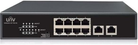Alternative view of Uniview NSW2010-10T-POE-S-IN 8 Port PoE Network Switch, 2 Port Ethernet, 96W Güç, Yönetilemez, Rack Mount Aparatı Dahil