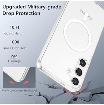 Alternative view of - Galaxy S25 FE ile uyumlu Kılıf Kamera Korumalı MagSafe ile uyumlu Şarj Özellikli Şeffaf Pc Silikon Kapak - Şeffaf