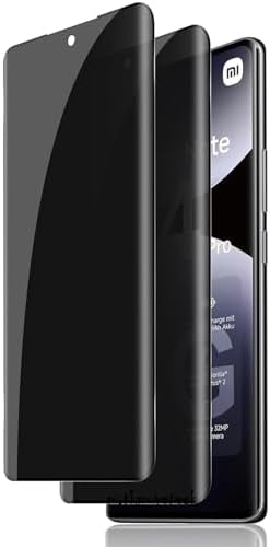- 14 Pro 5g ile Uyumlu Ekran Koruyucu Hayalet Cam Tam Kaplar Oval Temperli Privacy