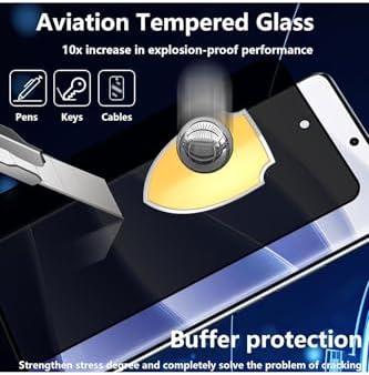 Alternative view of - 14 Pro 5g ile Uyumlu Ekran Koruyucu Hayalet Cam Tam Kaplar Oval Temperli Privacy