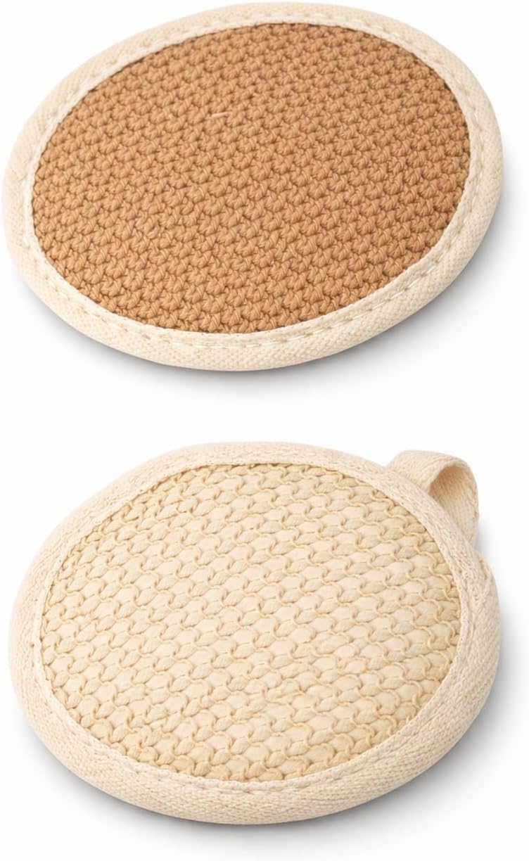 2’li Paket Bambu Duş Lifi, Tek Yüzeyli Oval Askılı Banyo Lifleri, Hassas Ciltler İçin Doğal Vücut Temizleme, Nazik Peeling ve Masaj Etkili Banyo Aksesuarı