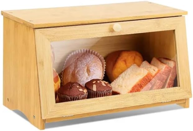 Alternative view of Bambu Ekmek Kutusu, Doğal Bambu Malzeme, Yuvarlak Saplı, 39x23x18 cm