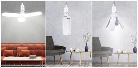 Alternative view of 42 Watt 3 Kollu Pervane Led Ampul, Yüksek Güçlü Katlanabilir Fan Lamba, 6500K Beyaz Işık, 3250 Lümen, E27 Duy Standart, Garaj ve Geniş Salonlar İçin Led Aydınlatma
