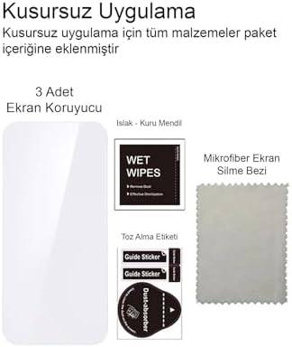 - ile uyumlu Galaxy A36 Kırılmaz Cam 3 Adet Temperli Şeffaf Ekran Koruyucu(3'Lü Paket)