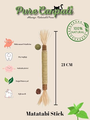 Alternative view of Kedi Naneli Matatabi Çubuğu– Kediler Için Doğal Oyun ve Mutluluk 3 Adet
