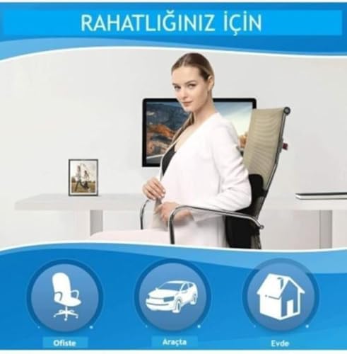 Visco Ortopedik Bel Sırt Minderi – Ofis Koltuğu & için Bel Destek Yastığı, Medikal Sırt Dayama Koltuk Minderi