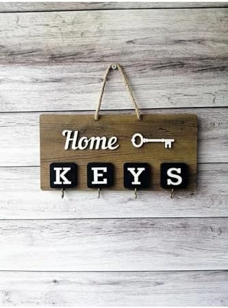 Keys El Yapımı Ahşap Anahtar Askısı, Elbise Askısı, Askılık Pano Anahtarlık