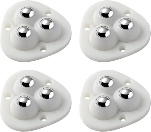 Yapışkanlı Mobilya Tekeri, Çok Amaçlı Eşya Tekeri, Beyaz, 4,5 cm, 4 Adet