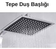 Alternative view of YAPI Kare Tepe Duş Başlığı Ve El Duşu Krom Duş Başlığı Siyah Renk Banyo Seti
