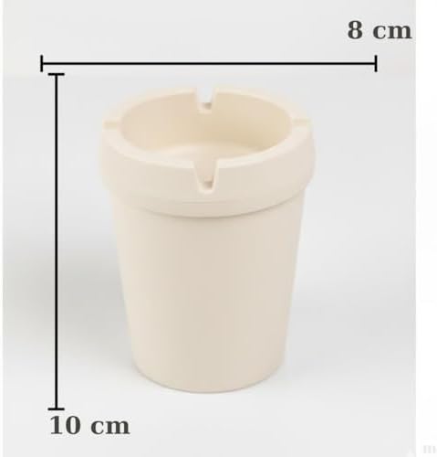 Krem Modern Küllük | Duman Kanallı | Plastik | 10 cm Yükseklik | Ev, Balkon, Ofis Kullanımı