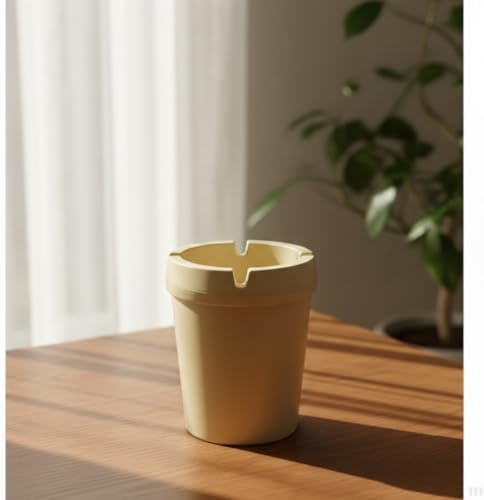 Alternative view of Krem Modern Küllük | Duman Kanallı | Plastik | 10 cm Yükseklik | Ev, Balkon, Ofis Kullanımı