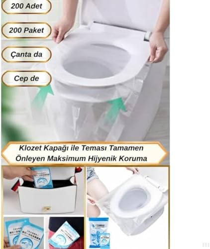 Alternative view of Tek Kullanımlık Klozet Kaplama Örtüsü – Hijyenik Taşınabilir Tuvalet Kapağı Koruyucu, Seyahat ve Kamusal Alanlar İçin, İnce ve Dayanıklı – 50 Adet