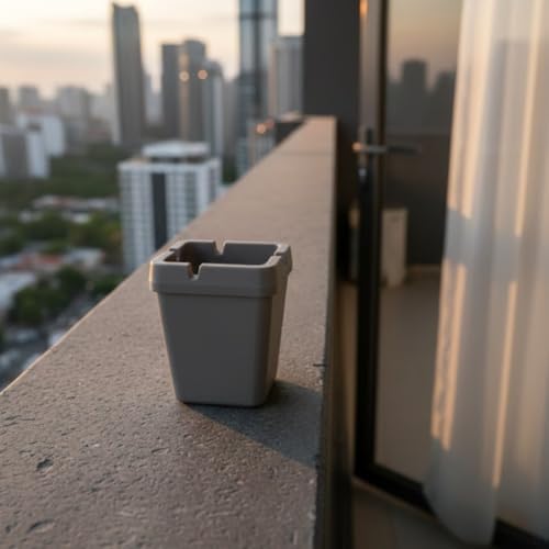 Alternative view of Kokusuz Kare Küllük | Duman ve Koku Tutucu Tasarım | Balkon, Teras ve İç Mekan Kullanımı | Dayanıklı Plastik | 10 x 7,5 cm