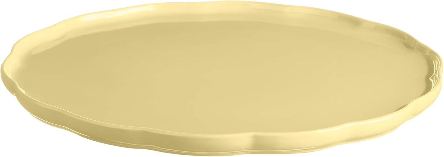Emile Henry Madeleine Yuvarlak Servis Tabağı 31 cm Tereyağı Sarısı/Vanille