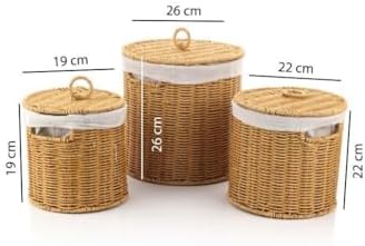 3’lü Kapaklı Hasır Patates Soğan Sarımsak Sepeti Sebzelik -9T05 Ş/9