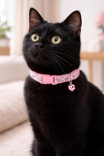 Alternative view of KEDİ BOYUN TASMASI ZİLLİ VE AYARLANABİLİR PEMBE