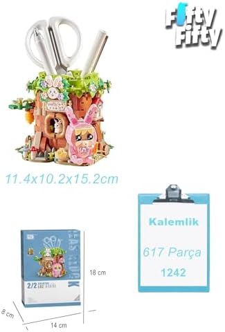Loz Serisi Sevimli Kalemlik Pembe Figürlü -LZ1242 (617 Parça) Oyuncak Yapım Seti