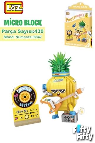 Alternative view of Loz Micro Block Serisi Gitarist Ananas Figürü 430 Parça Oyuncak Yapım Seti FFLZ-8847