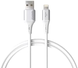 Wahoo USB A-Lightning 3.1A Hızlı Şarj Kablosu, Beyaz/Gümüş Metal (100 CM)