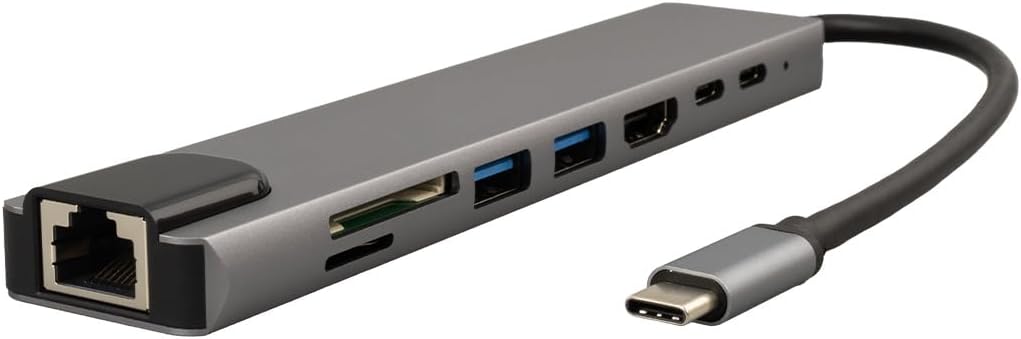 Alternative view of RACA, Type-C 8in1 HDMI Çok Fonksiyonlu USB 3.0, Station, Tf-t, SD, Usb2.0, HDMI, Usb-C, PD,,