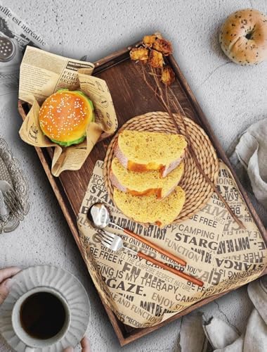 Alternative view of 100 Adet Gazete Desenli Yağ Geçirmez Sunum Kağıdı 25x35 cm | Hamburger,, Mangal ve Paket Servis İçin Gıda Altlığı