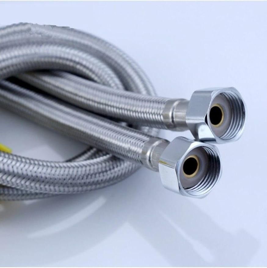 Alternative view of 2 Adet 3/8" - 3/8" Dişi Çelik Örgülü Hortum (50 cm) - Klozet ve Rezervuar Su Bağlantı Spirali - Paslanmaz Esnek Tesisat Borusu ve Ara Musluk Bağlantısı (2'li Eko Paket)