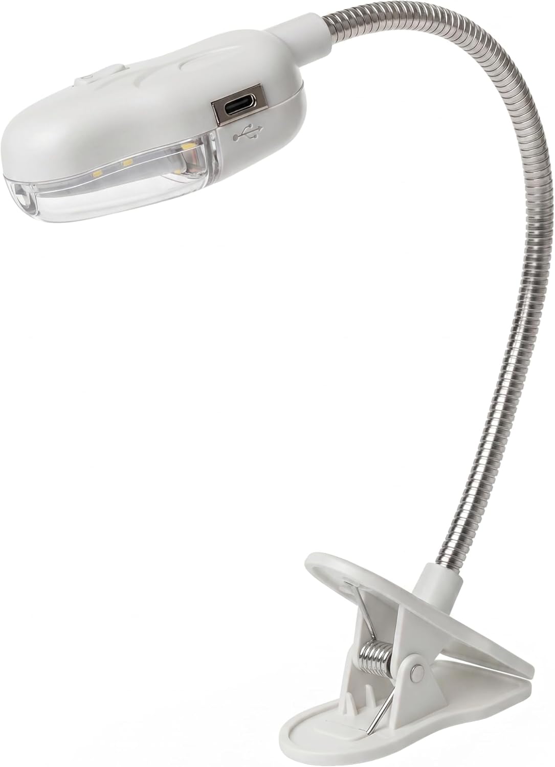 Alternative view of Mandallı LED Kitap Okuma Lambası – Esnek Yaylı Boyun, Pilli, Klipsli Tasarım – Kitap, Masa, Yatak Başı İçin Okuma Işığı