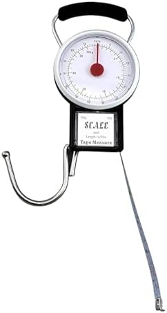 2in1 İbreli Kantar & Metre – 35 KG Pilsiz Mekanik El Tartısı – Valiz, Çuval, Çanta ve Kargo Tartma Aparatı