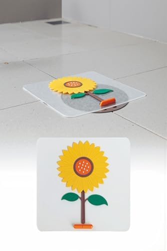Alternative view of Ayçiçeği Kare Silikon Kötü Koku Önleyici Gider Kapağı – Banyo, Mutfak, Balkon Lavabo Tıpası 14,5x14