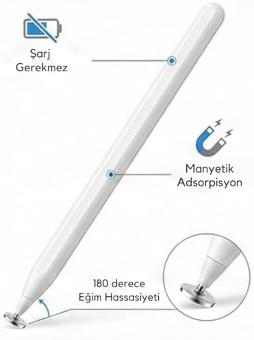 Alternative view of Kapasitif Dokunmatik Ekran Kalemi, iPad ve ile Uyumlu, Disk Uçlu, Manyetik Kapaklı, Tablet ve Akıllı Telefon için Stylus