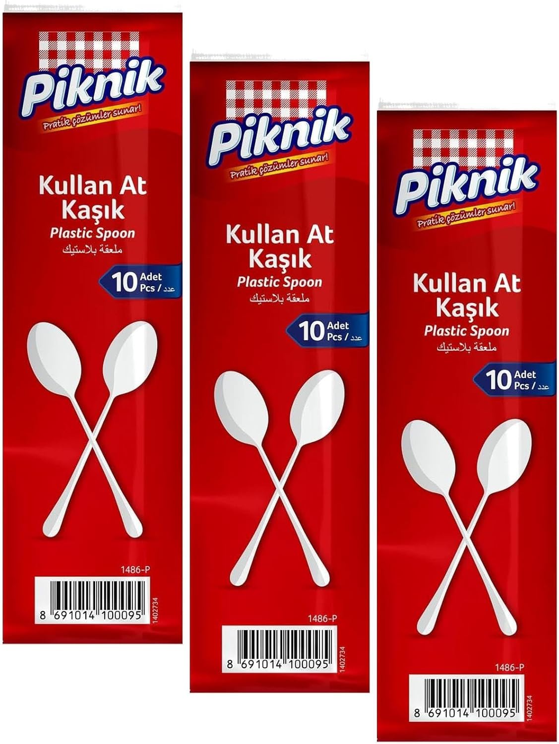 Alternative view of Piknik Kullan-At Plastik Kaşık 10'lu Büyük Beyaz 1486 (3 paketi)