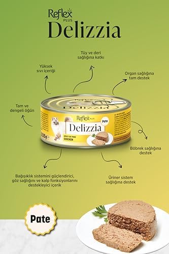 Reflex Plus Delizzia Kıyılmış Tavuklu Yetişkin Kedi Maması 85 gram