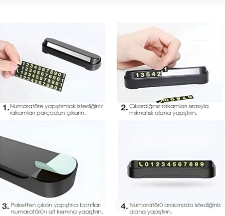 Araç numaratör araç numara yazma Oto numaratör Araba Göğüs Üstü Numaratör Ön Torpido Üstü Telefon Numarası Göstergesi Fosforlu Aç Kapa Sistem Araç Telefon Numaratörü Telefon Numarası Göstergesi
