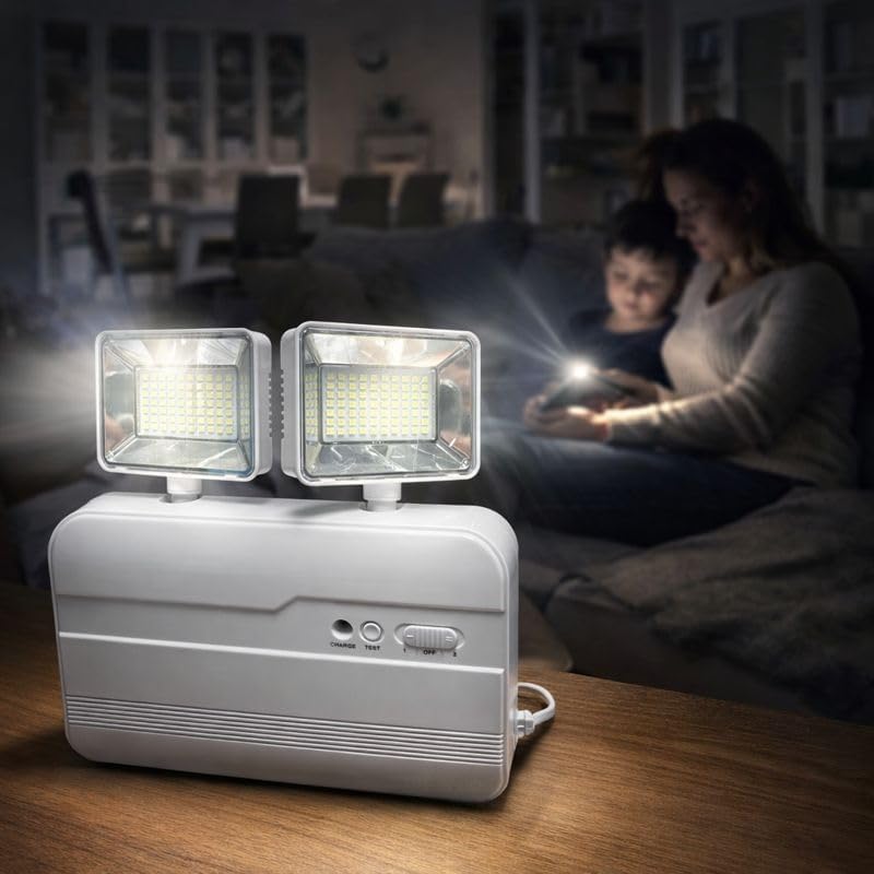 Alternative view of 2x10W Acil Aydınlatma Armatürü | 2200 Lümen | 2 Kademe Işık | 6400K Beyaz Işık | 220V | IP20 | 22x22 cm