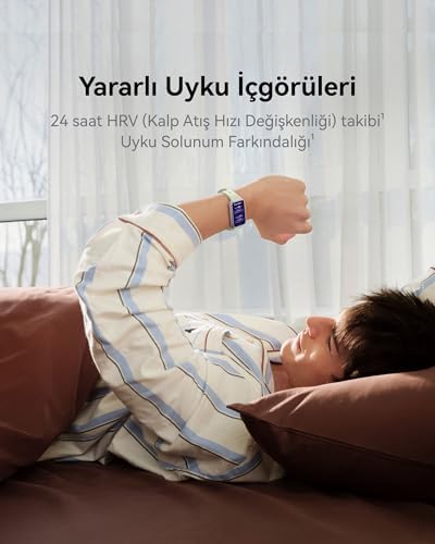 Band 11 Akıllı Saat, 1.62″ AMOLED Ekran, 1500 nit, Spor ve Aktivite Takibi, Kalp Atış Hızı ve SpO2 Ölçümü, 14 Güne Varan Pil Ömrü, Duygusal Zindelik Özellikleri, 5 ATM Suya Dayanıklılık, Mor