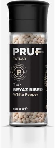 Alternative view of Pruf Beyaz Biber Tane 60 Gr. Cam Şişe Değirmen Kapak