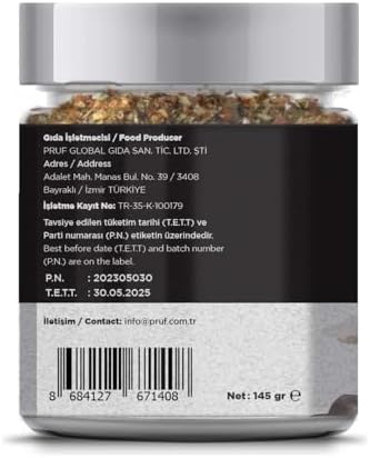 Pruf Pizza Makarna Baharatı/Pizza Pasta Seasoning 145 Gr. Sağlıklı Cam Kavanoz