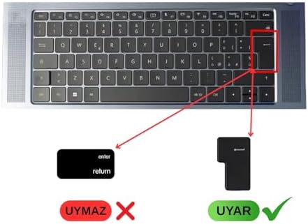 MateBook 14 / D14 / D15 / 16 Uyumlu Silikon Klavye Koruyucu – Şeffaf Yazısız Tasarım, Türkçe Q ve UK ISO (Ters L Enter) Klavye Düzeni Uyumlu, 2019–2023 Modeller Şeffaf